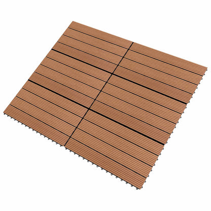 Decking Tile 6 pcs 60 x 30 cm WPC Brown