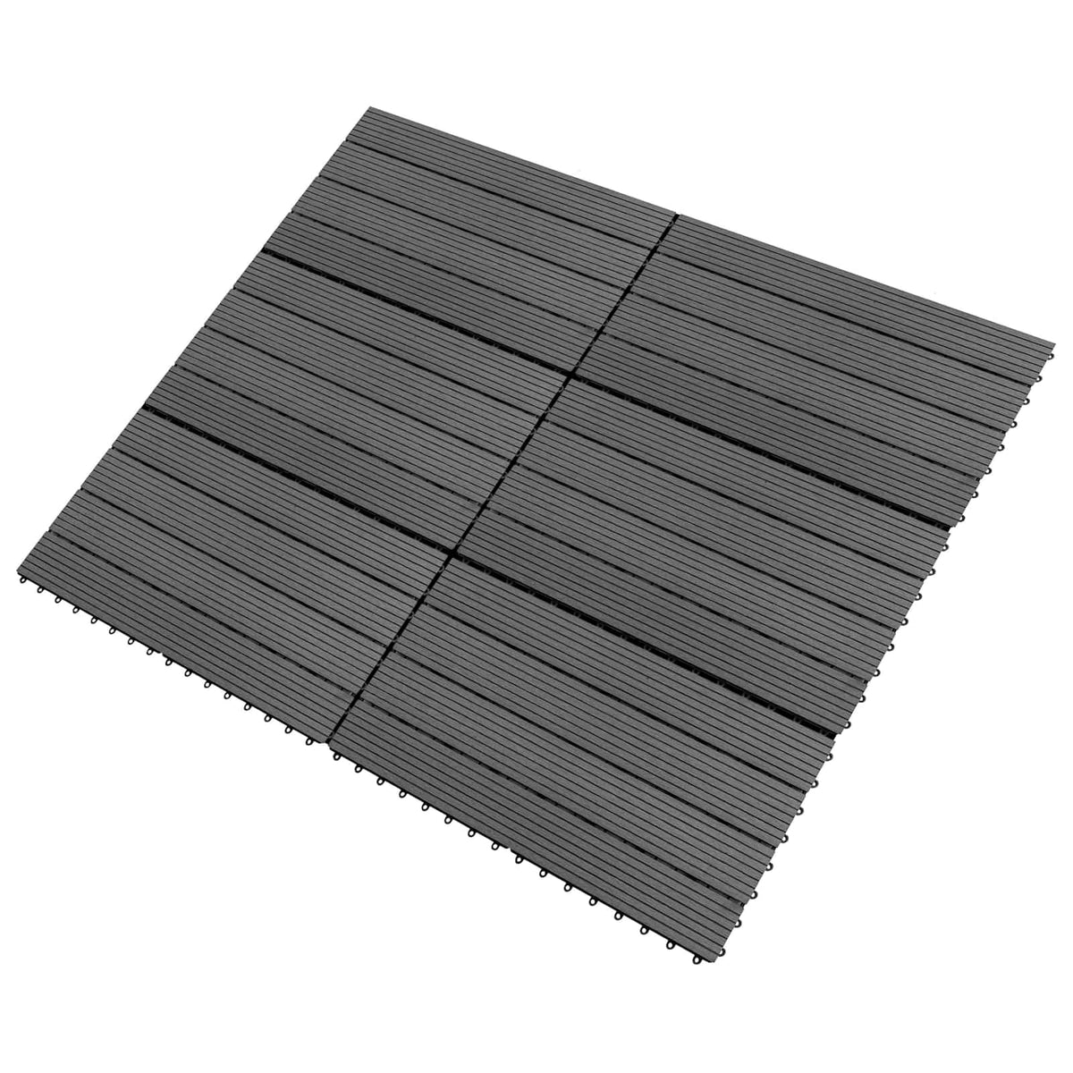 Decking Tile 6 pcs 60 x 30 cm WPC Grey