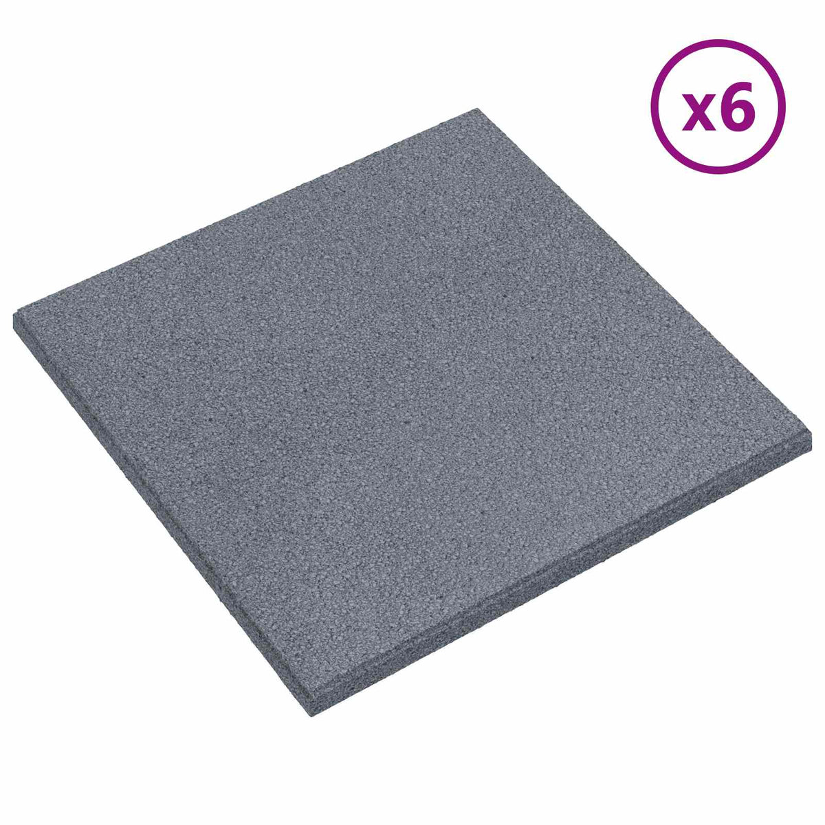 vidaXL Fall Protection Tiles 6 pcs Grey 50 x 50 cm Rubber 2