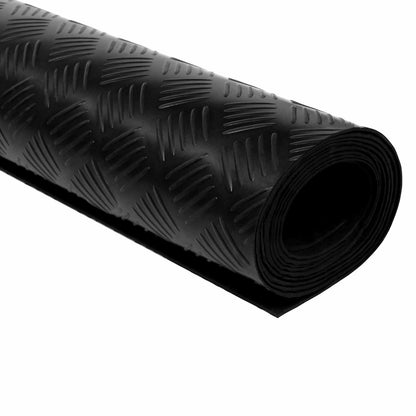 vidaXL Floor Mat with Checker Plate 1 x 5 m Black Rubber 3