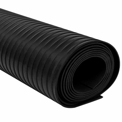 vidaXL Floor Mat with Wide Rib 1 x 5 m Black Rubber 3