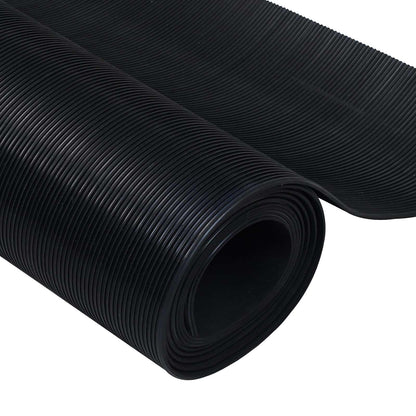 vidaXL Floor Mat with Fine Rib 1 x 5 m Black Rubber 5