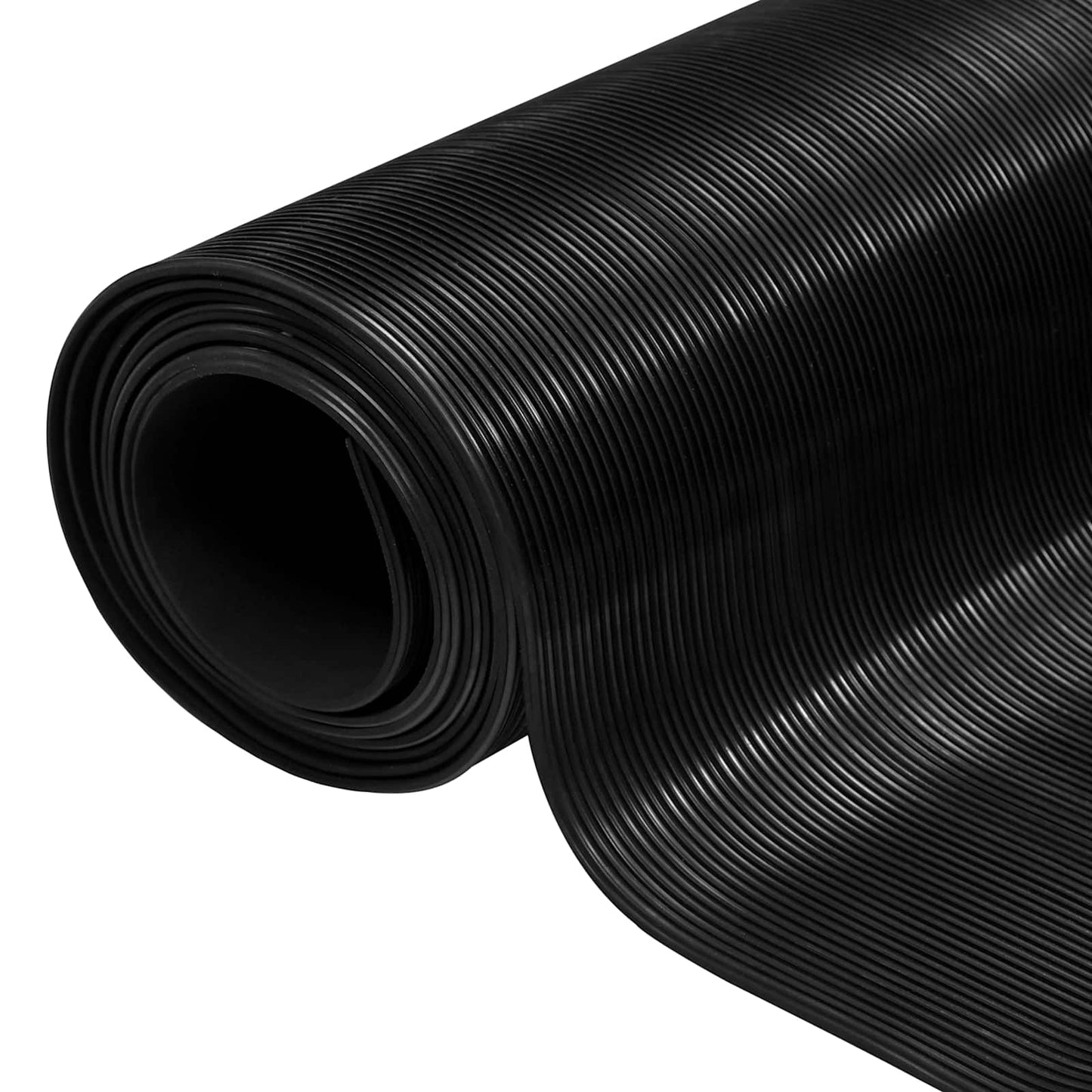 vidaXL Floor Mat with Fine Rib 1 x 5 m Black Rubber 2