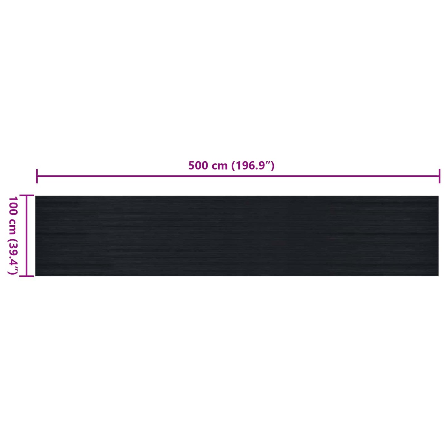 vidaXL Floor Mat with Fine Rib 1 x 5 m Black Rubber 6