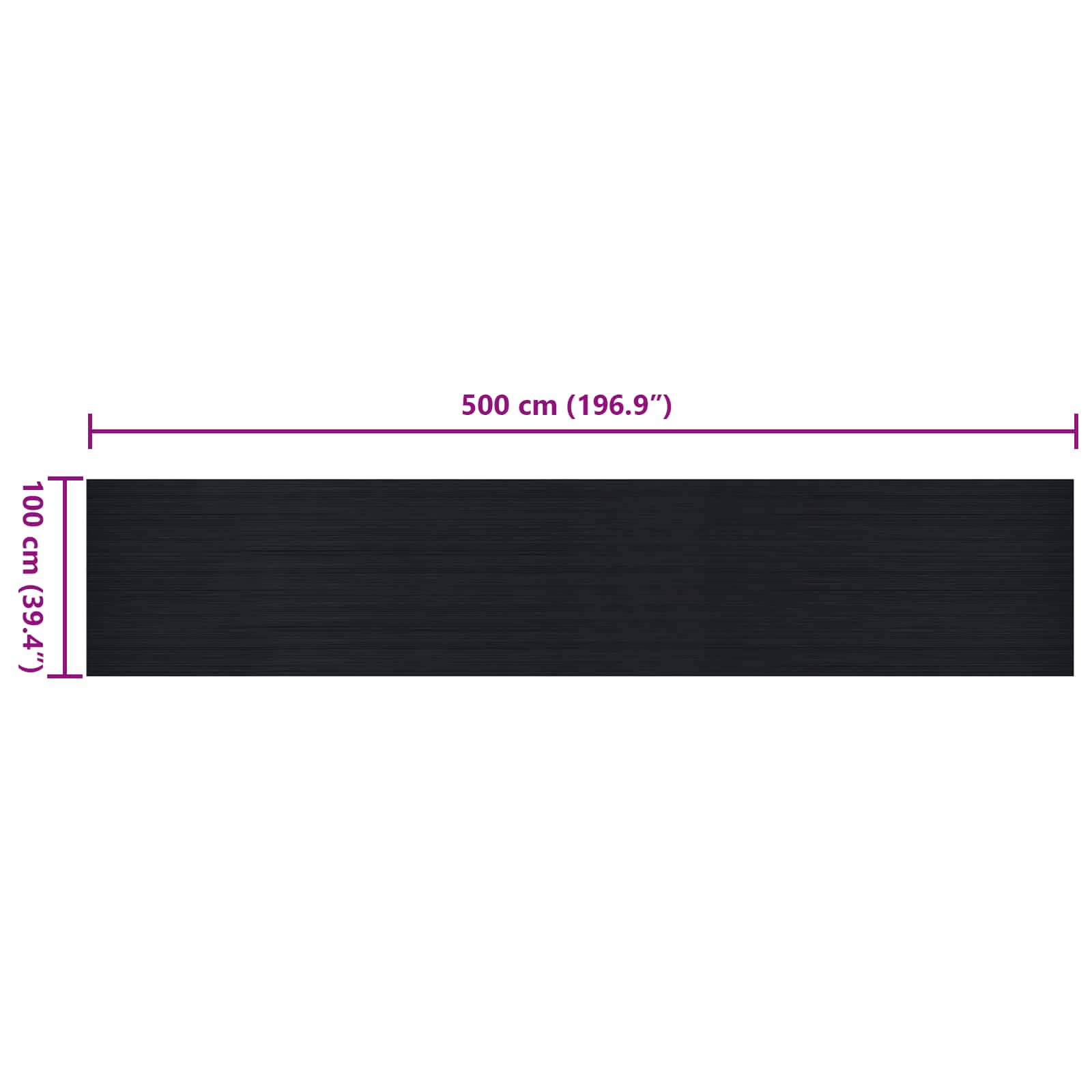 vidaXL Floor Mat with Fine Rib 1 x 5 m Black Rubber 6