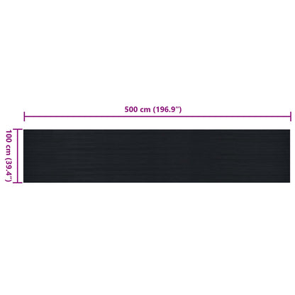 vidaXL Floor Mat with Fine Rib 1 x 5 m Black Rubber 6