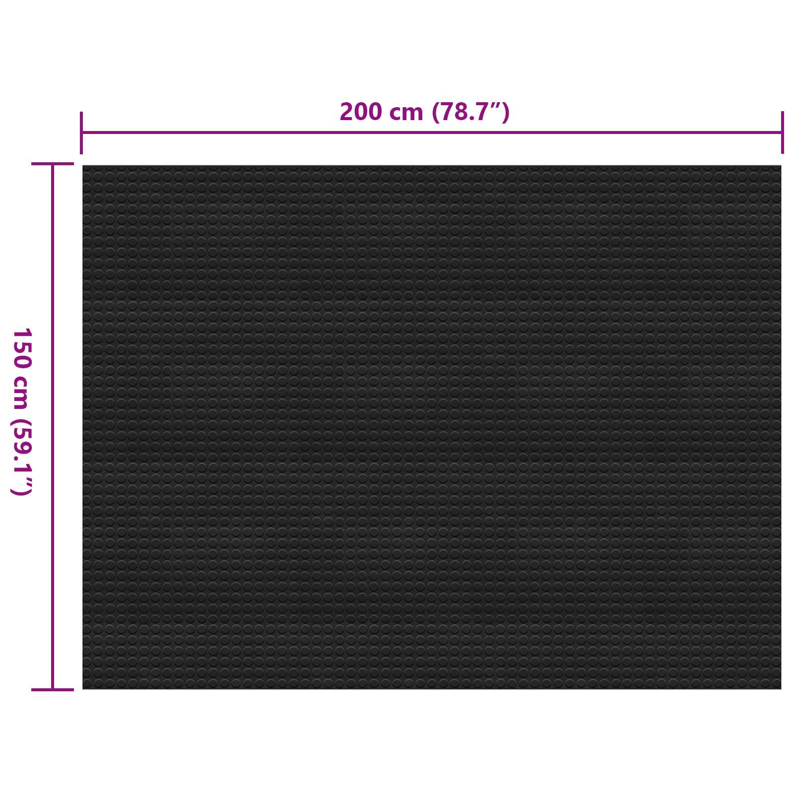vidaXL Floor Mat Black 1.5 x 2 m Rubber 6