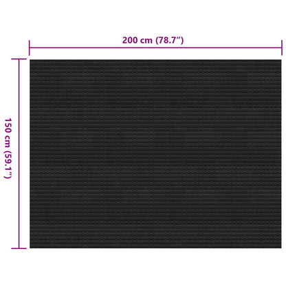 vidaXL Floor Mat Black 1.5 x 2 m Rubber 6