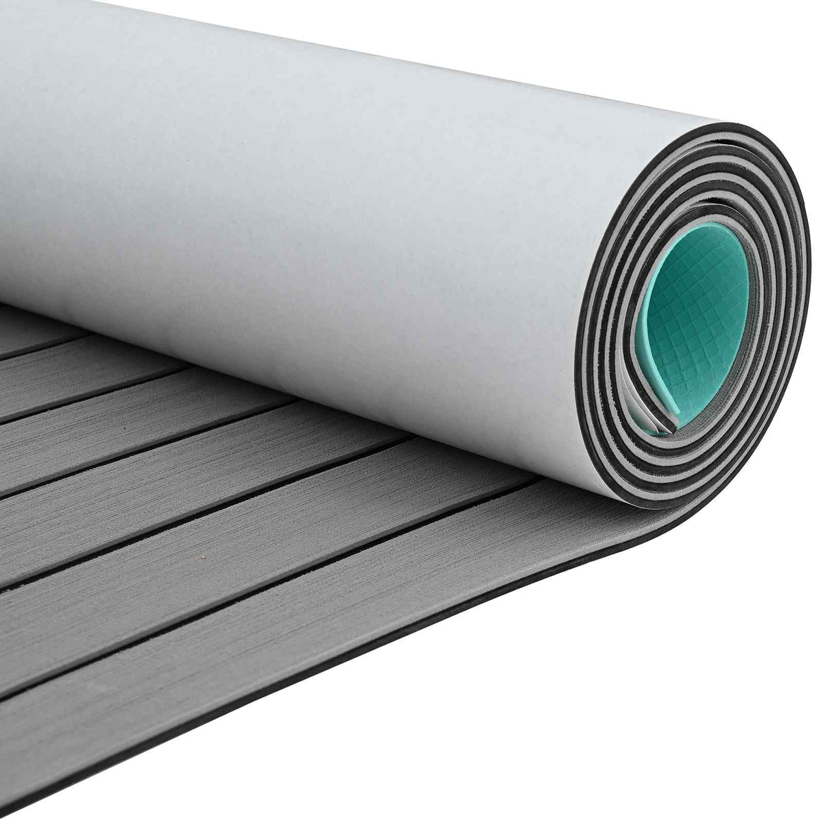 Boat Mat Striped EVA Light grey and black 240 cm 90 cm