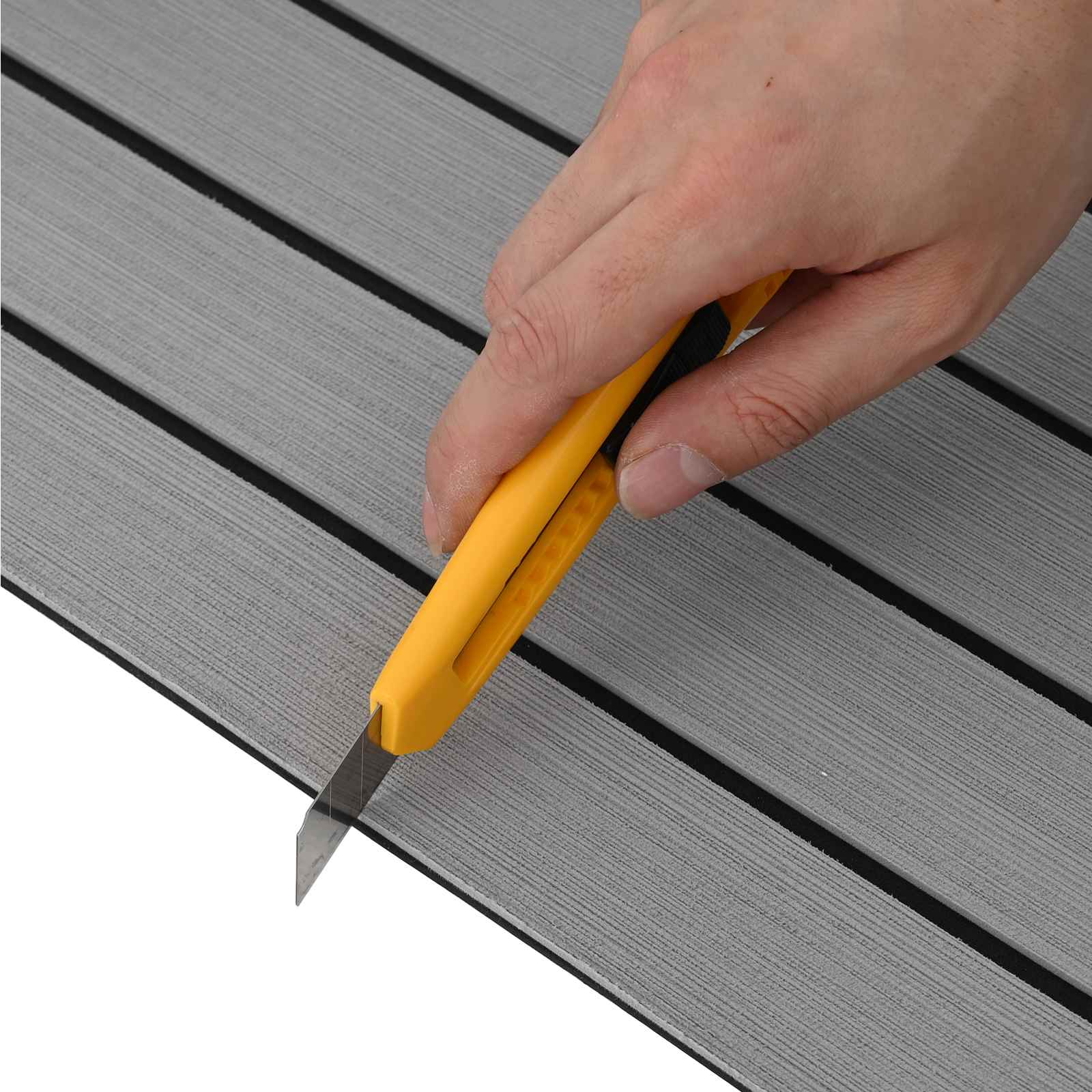 vidaXL Boat Mat Striped Light Grey and Black 240 x 60 cm EVA 6