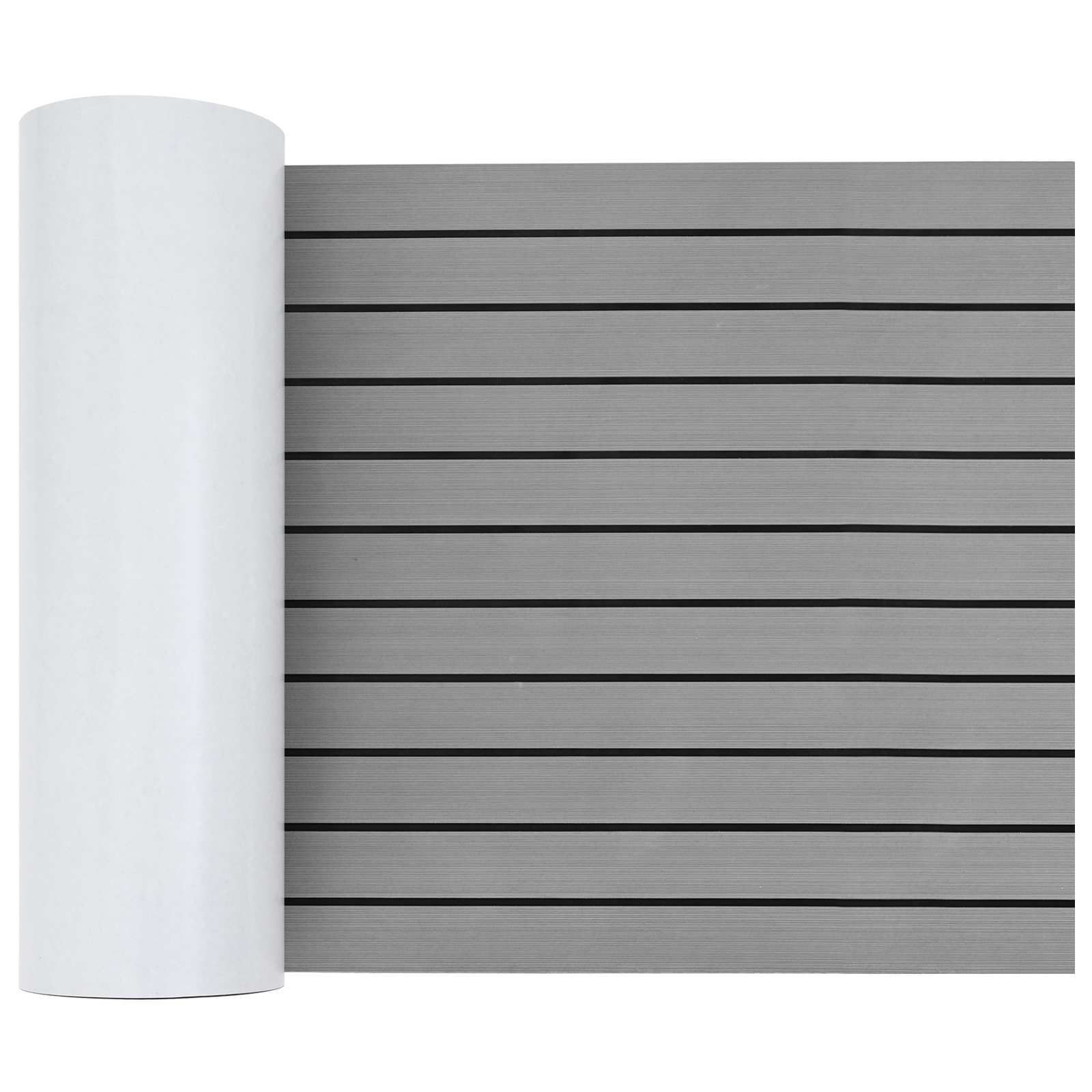 vidaXL Boat Mat Striped Light Grey and Black 240 x 60 cm EVA 1