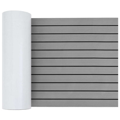 vidaXL Boat Mat Striped Light Grey and Black 240 x 60 cm EVA 1