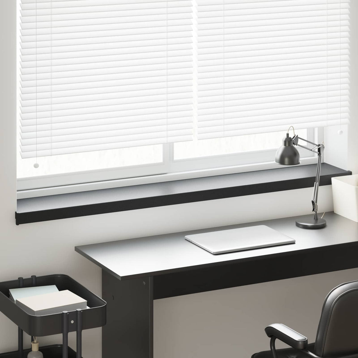 vidaXL Window Sill Black with wood grain 160 x 25 x 4.5 cm PVC 1