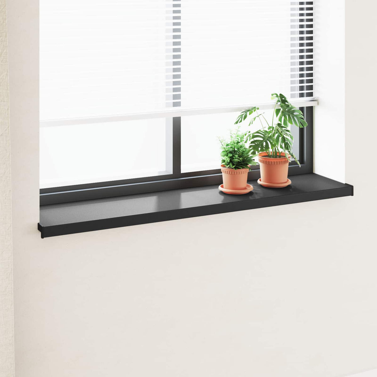 vidaXL Window Sill Black with wood grain 160 x 30 x 4.5 cm PVC 1