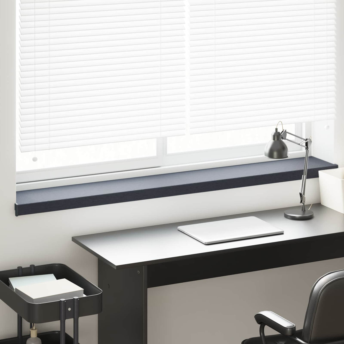 vidaXL Window Sill Anthracite with wood grain 140 x 25 x 4.5 cm PVC 1