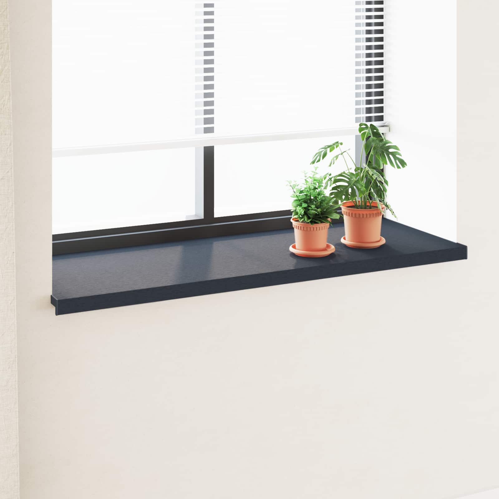vidaXL Window Sill Anthracite with wood grain 140 x 50 x 4.5 cm PVC 1