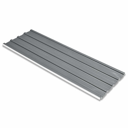 Roof Panel 12 pcs 129 x 45 cm Galvanised steel Grey