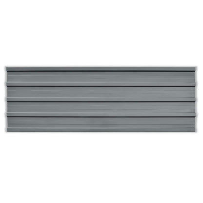 Roof Panel 12 pcs 129 x 45 cm Galvanised steel Grey