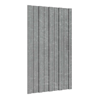 Roof Panel Galvanised steel 36 pcs Silver 80 x 45 cm
