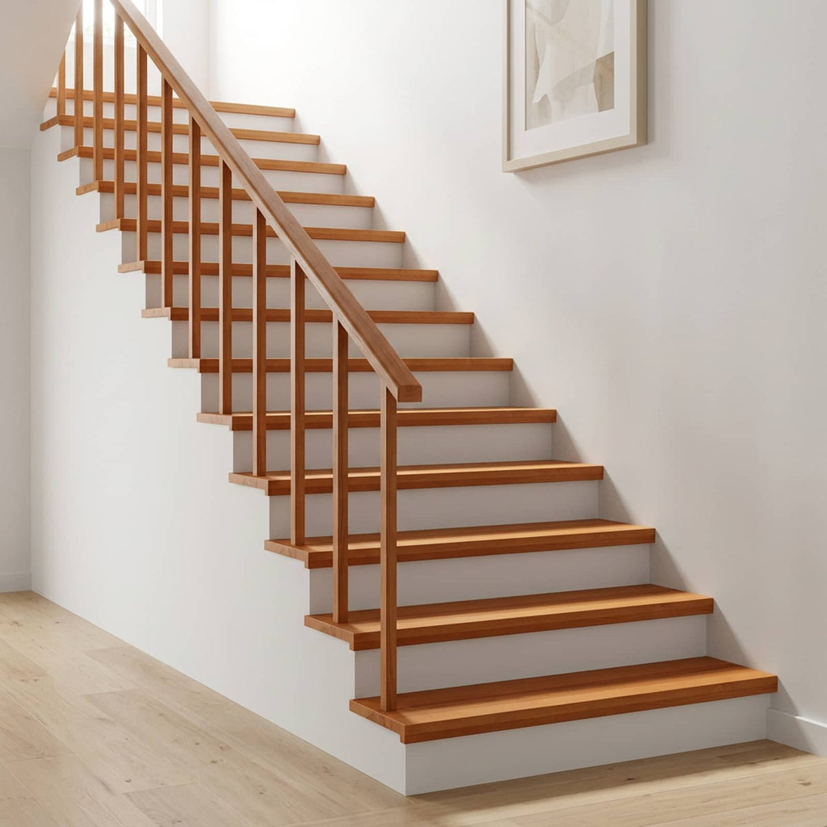 vidaXL Stair Treads Solid Beech Wood Depth 25 cm 2 pcs Light Brown