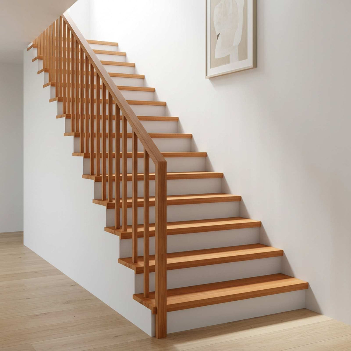 Stair Treads Solid Beech Wood Depth 30 cm 2 pcs Light Brown 100 cm