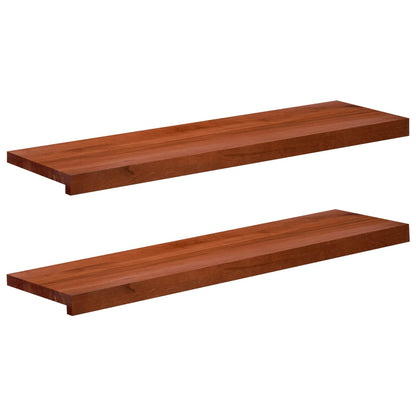 vidaXL Stair Treads 2 pcs 90 x 25 x 2 cm Brown Solid Beech Wood 2