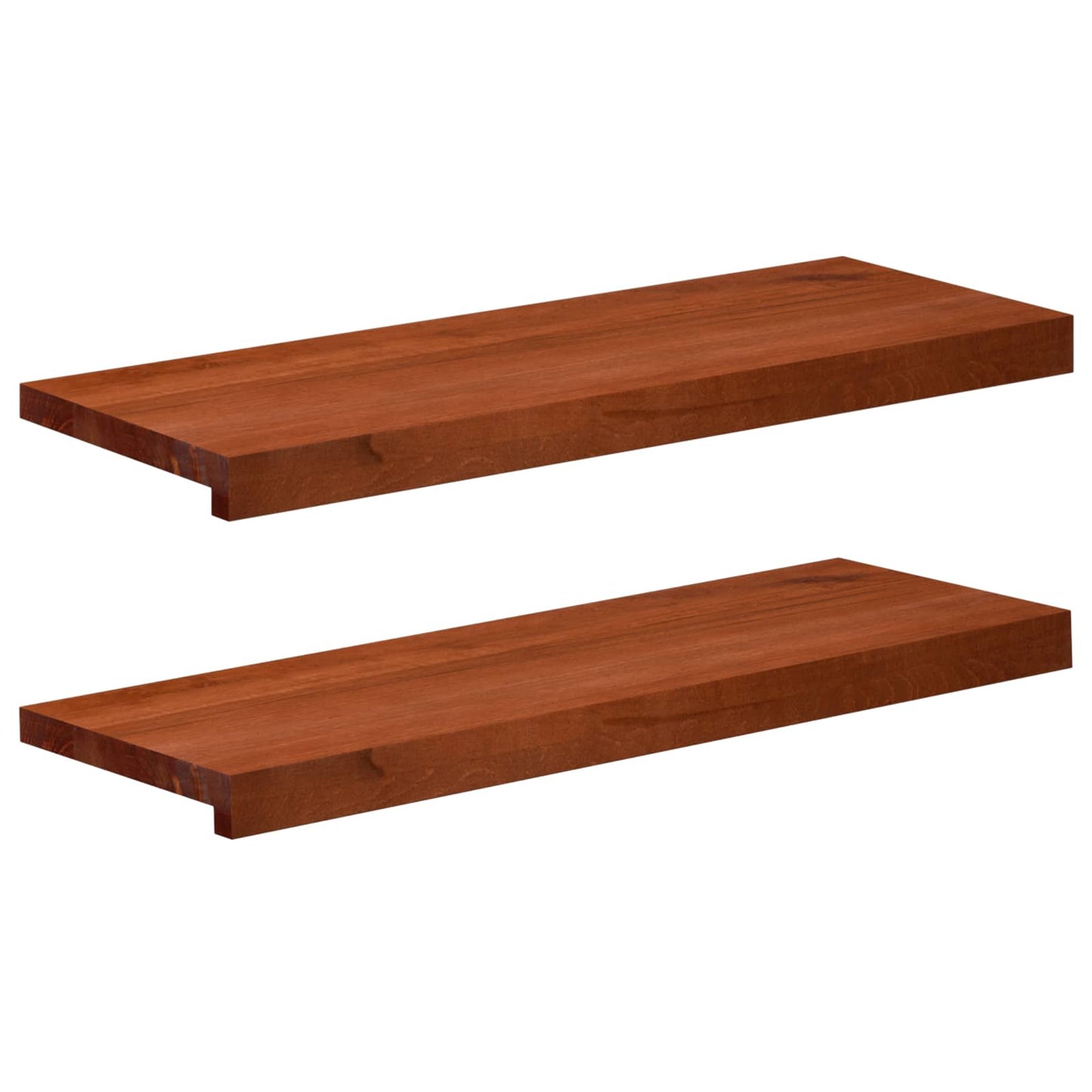 vidaXL Stair Treads 2 pcs 70 x 30 x 2 cm Brown Solid Beech Wood 1