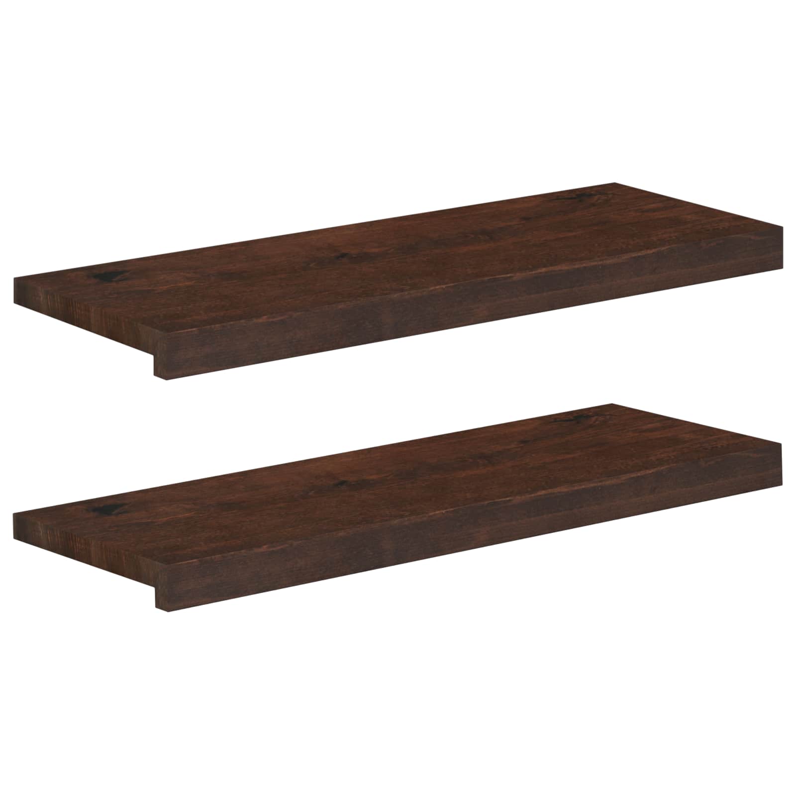 vidaXL Stair Treads 2 pcs 80 x 25 x 2 cm Dark Brown Solid Beech Wood 1