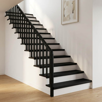 vidaXL Stair Treads 2 pcs 70 x 25 x 2 cm Black Solid Beech Wood 1