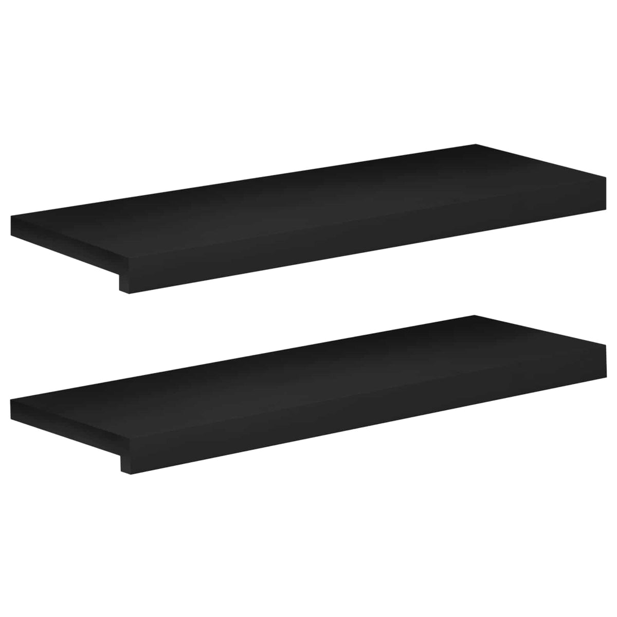 vidaXL Stair Treads 2 pcs 70 x 25 x 2 cm Black Solid Beech Wood 2