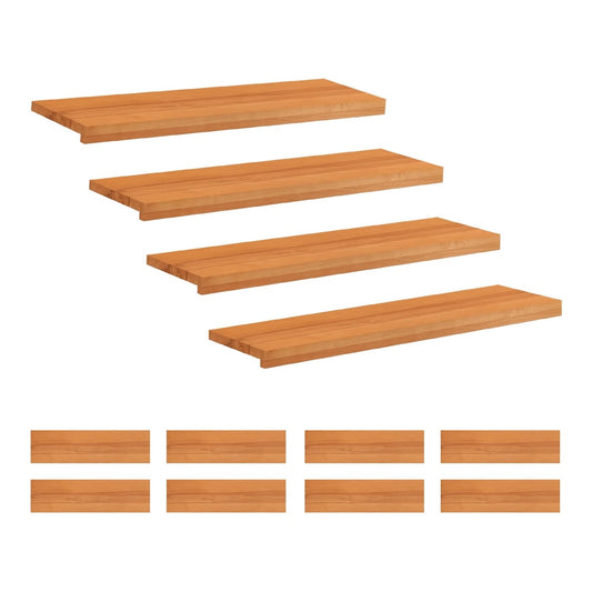 Stair Treads Depth 25 cm 12 pcs Light Brown 90 cm