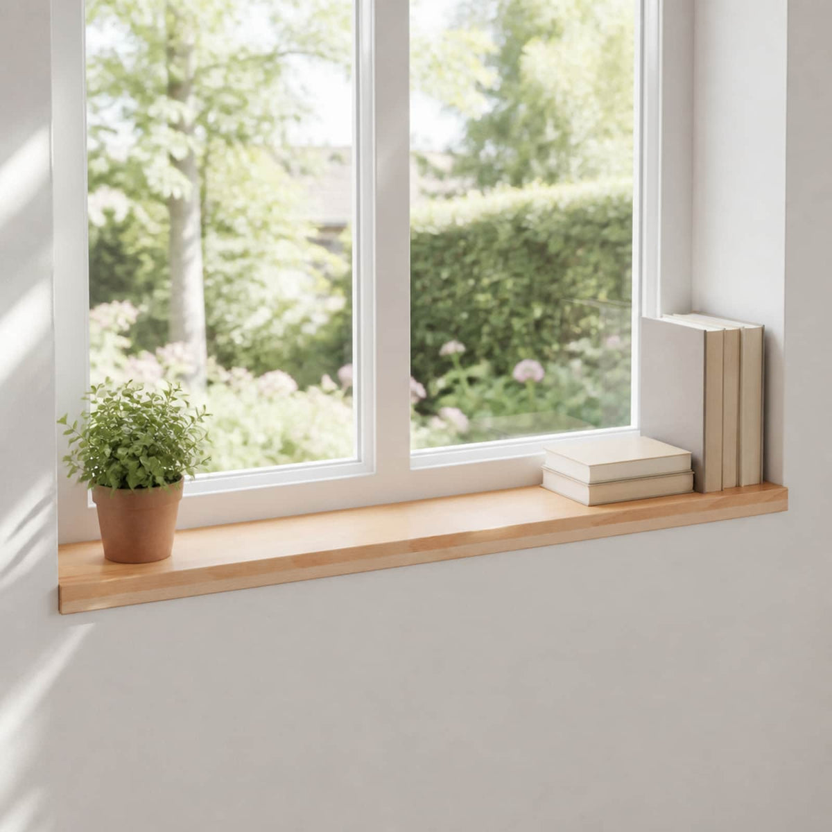 Window Sills 2 pcs Solid Beech Wood Depth 20 cm Natural 100 cm
