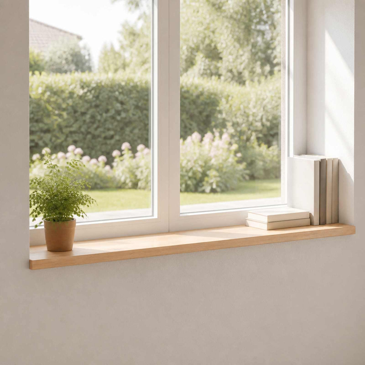 Window Sills 2 pcs Solid Beech Wood Depth 20 cm Natural 110 cm