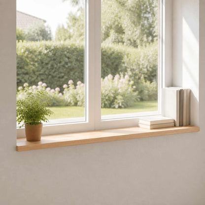 Window Sills 2 pcs Solid Beech Wood Depth 20 cm Natural 110 cm