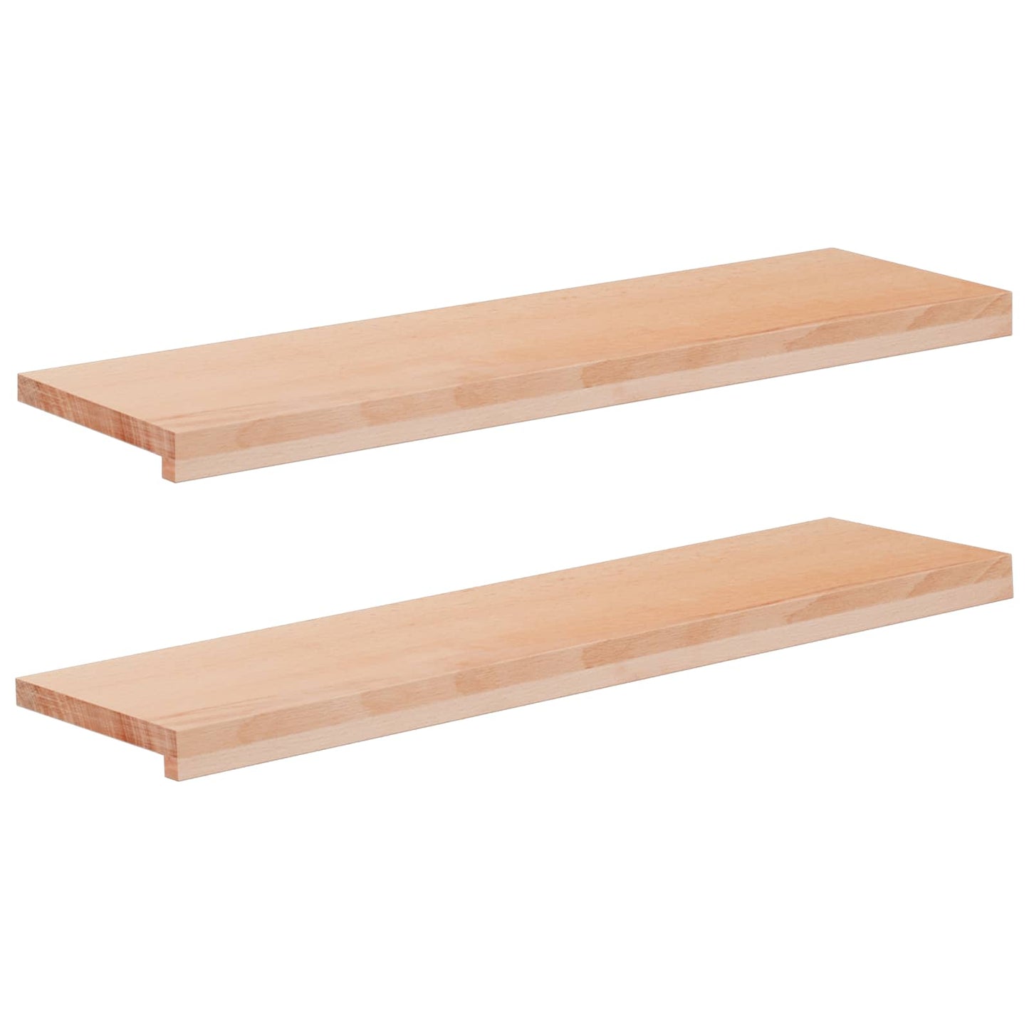 vidaXL Window Sills 2 pcs Natural 90 x 25 x 2 cm Solid Beech Wood 1