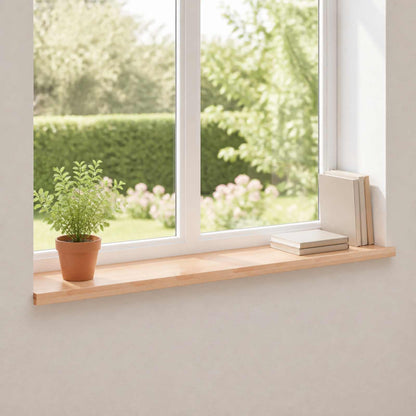 vidaXL Window Sills 2 pcs Solid Beech Wood Depth 25 cm Natural