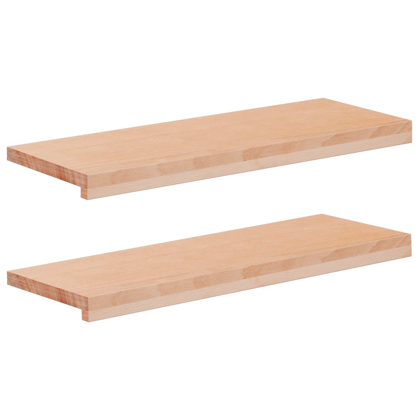 vidaXL Window Sills 2 pcs Natural 70 x 30 x 2 cm Solid Beech Wood 1