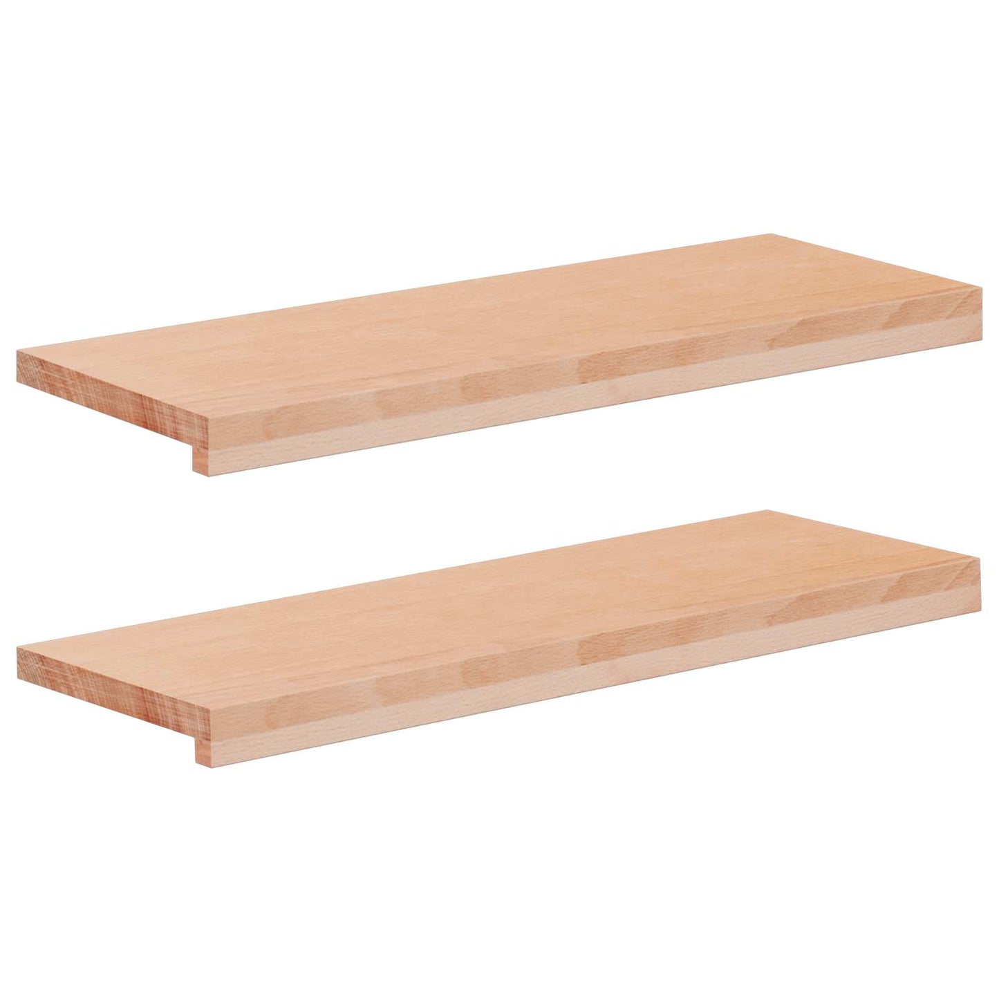 vidaXL Window Sills 2 pcs Natural 80x 30 x 2 cm Solid Beech Wood 1