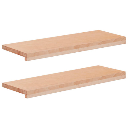 vidaXL Window Sills 2 pcs Natural 80x 30 x 2 cm Solid Beech Wood 1