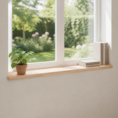 vidaXL Window Sills 2 pcs Solid Beech Wood Depth 30 cm Natural