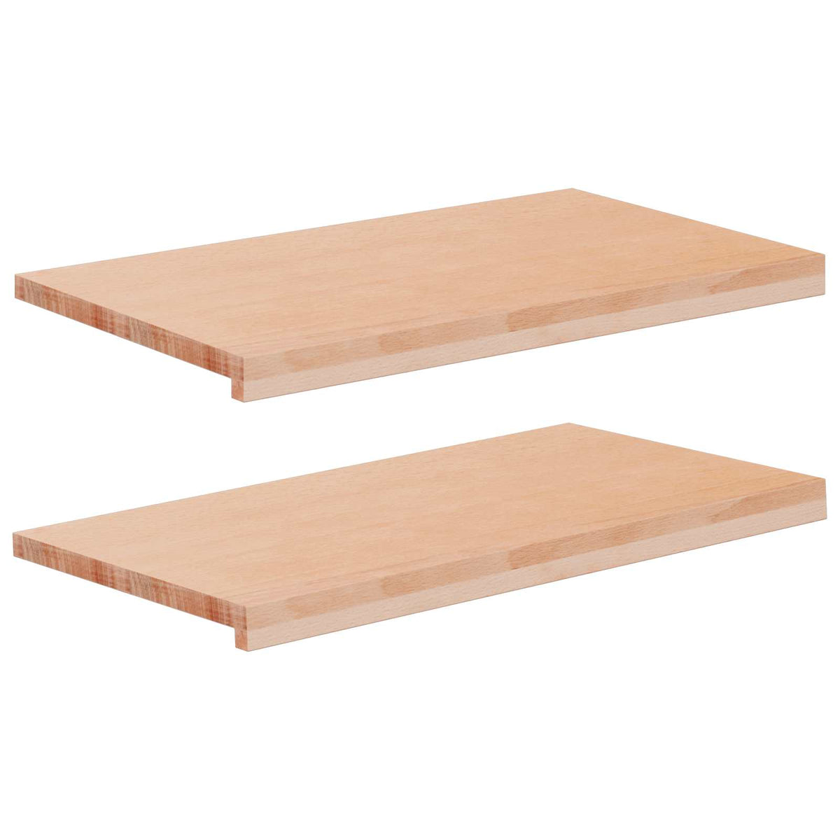 vidaXL Window Sills 2 pcs Natural 70 x 40 x 2 cm Solid Beech Wood 2