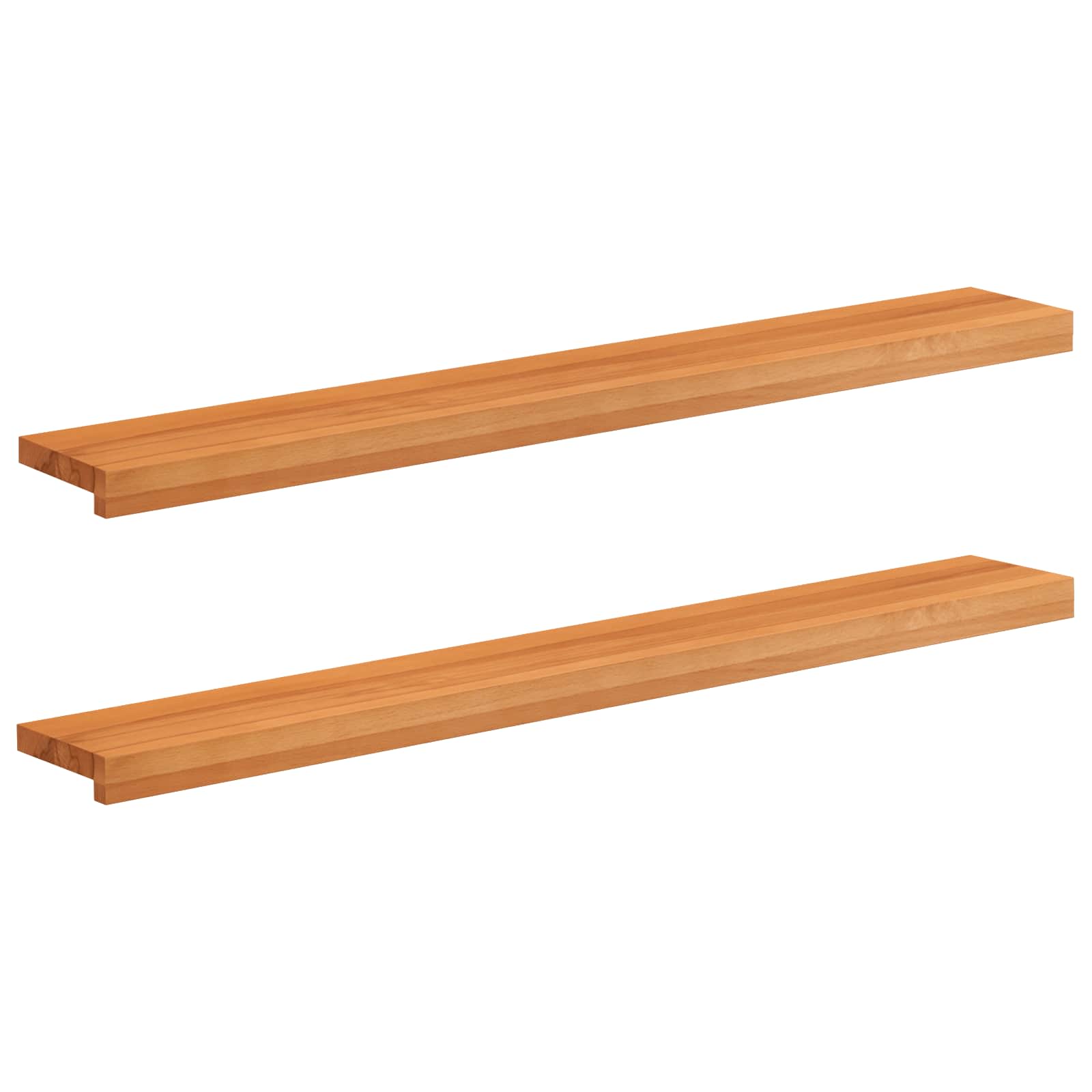 vidaXL Window Sills 2 pcs Light Brown 110 x 15 x 2 cm Solid Beech Wood 1