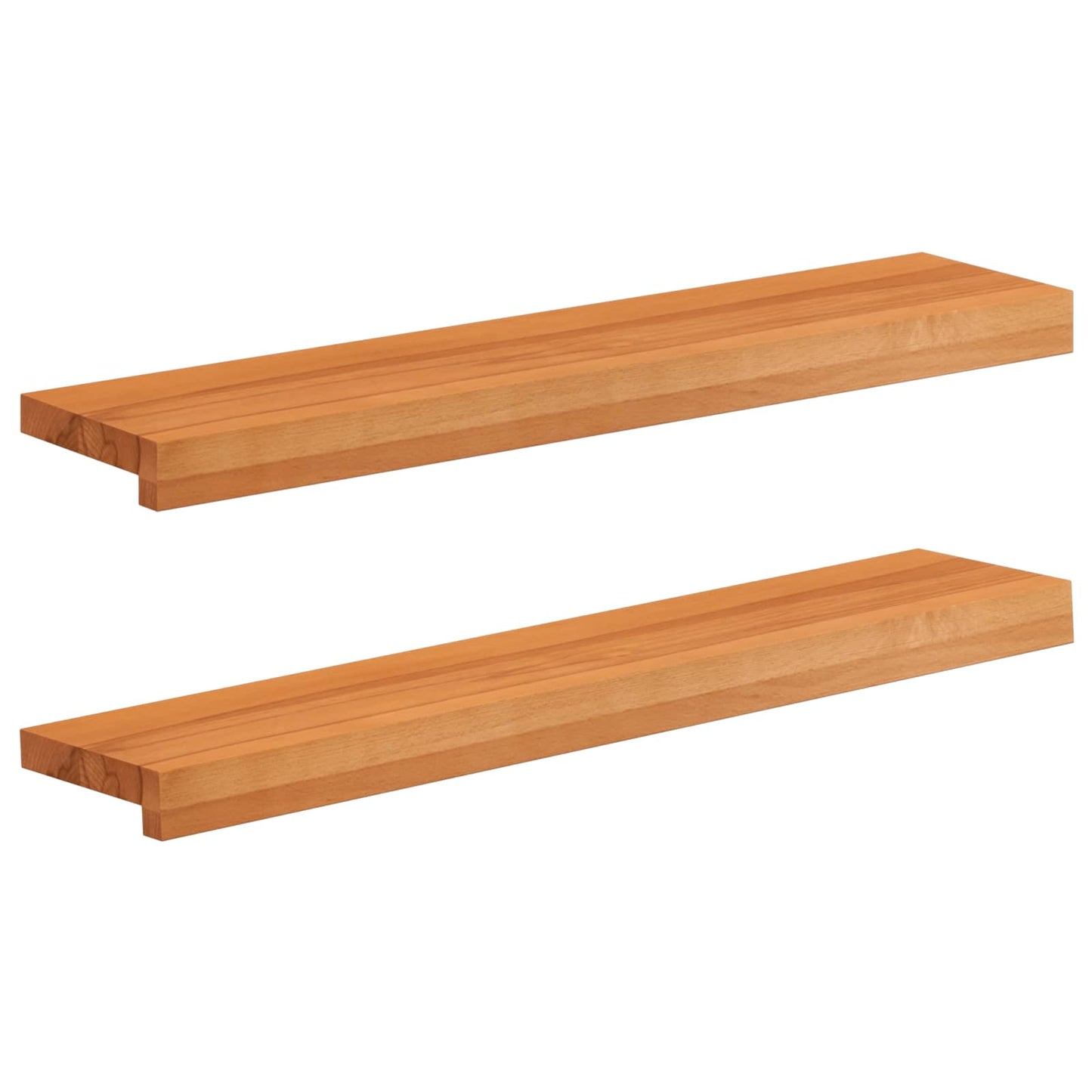 vidaXL Window Sills 2 pcs Light Brown 80x 20 x 2 cm Solid Beech Wood 1