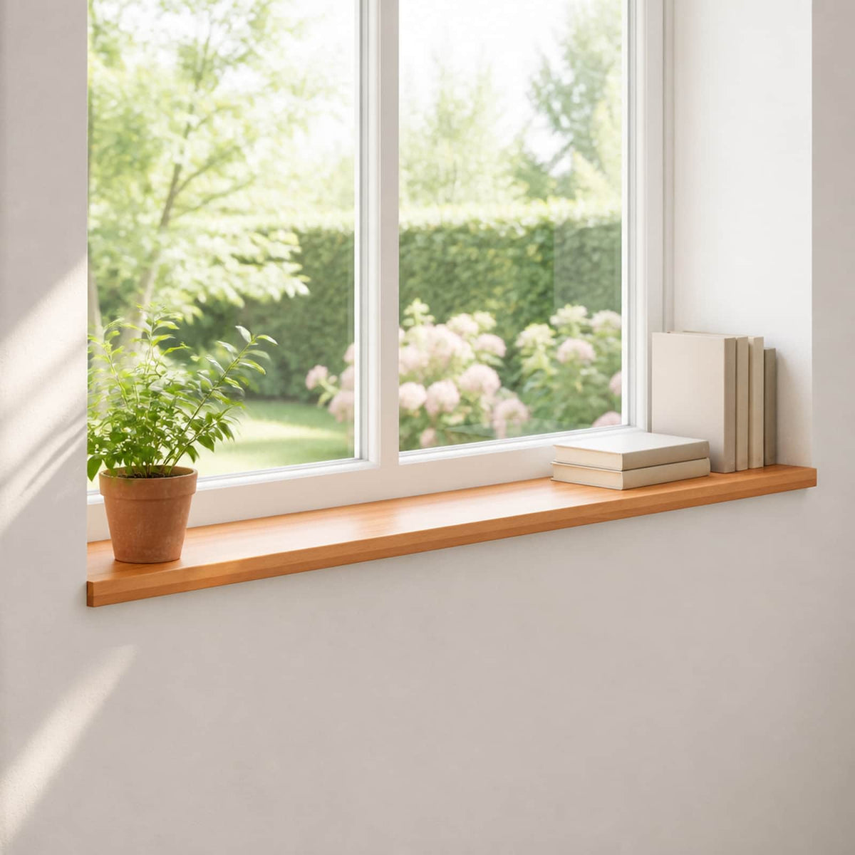 Window Sills 2 pcs Solid Beech Wood Depth 20 cm Light brown 110 cm