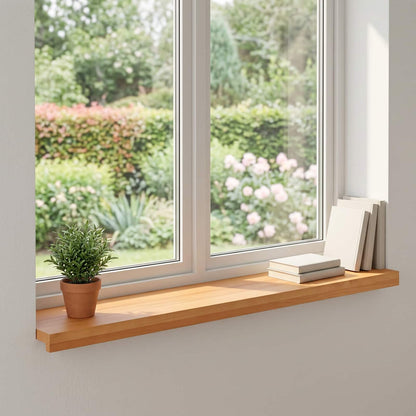 Window Sills 2 pcs Solid Beech Wood Depth 25 cm Light brown 70 cm
