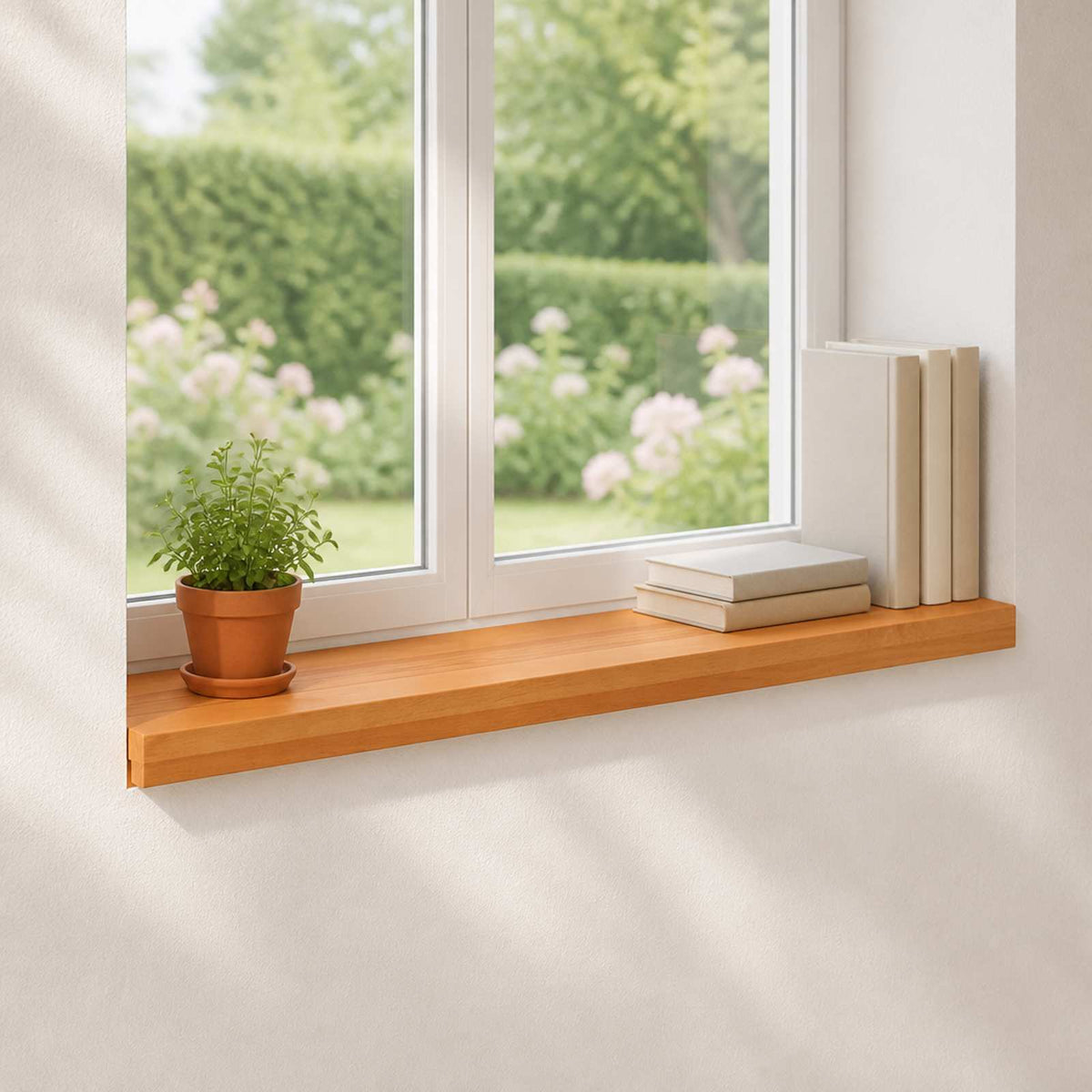 Window Sills 2 pcs Light Brown Solid Beech Wood