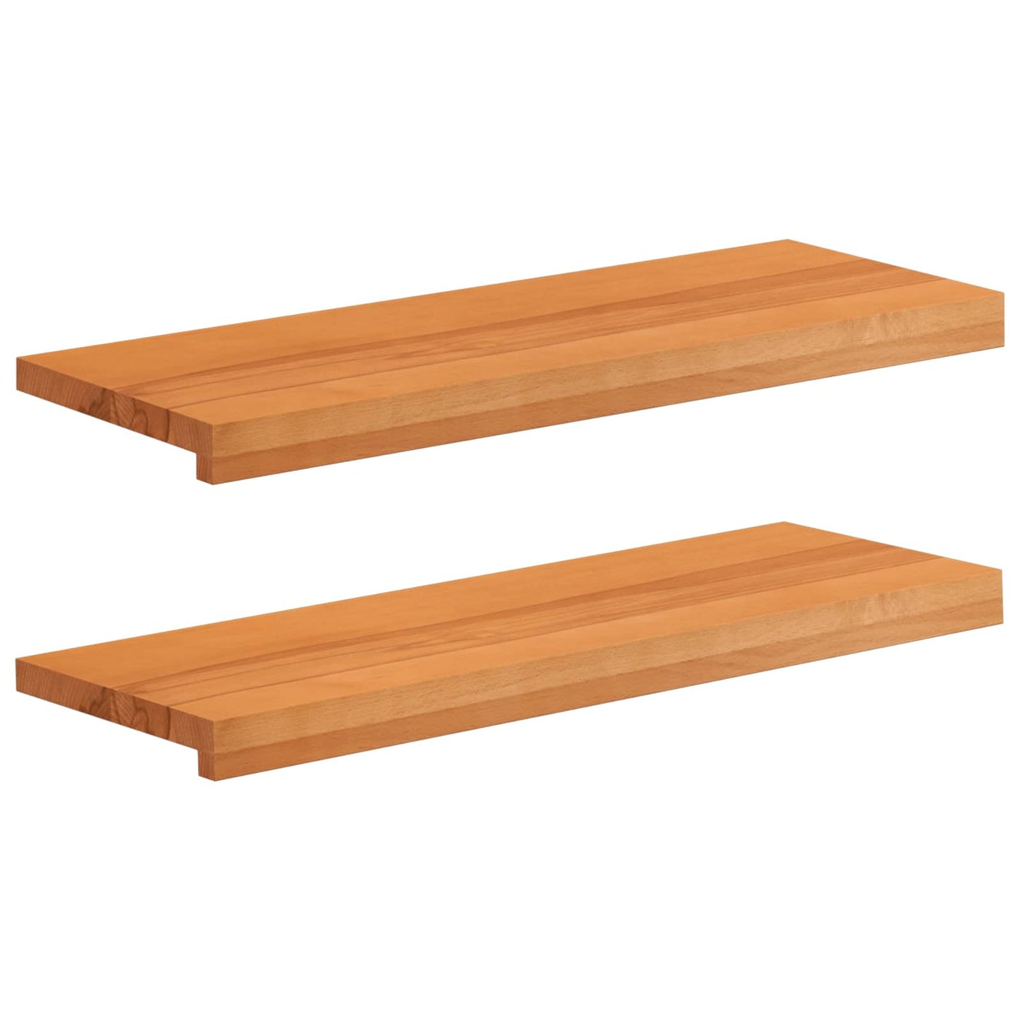 vidaXL Window Sills 2 pcs Light Brown 80x 25 x 2 cm Solid Beech Wood 1