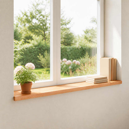 vidaXL Window Sills 2 pcs Solid Beech Wood Depth 15 cm Varnish