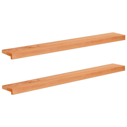 vidaXL Window Sills 2 pcs Varnished 110 x 15 x 2 cm Solid Beech Wood 1