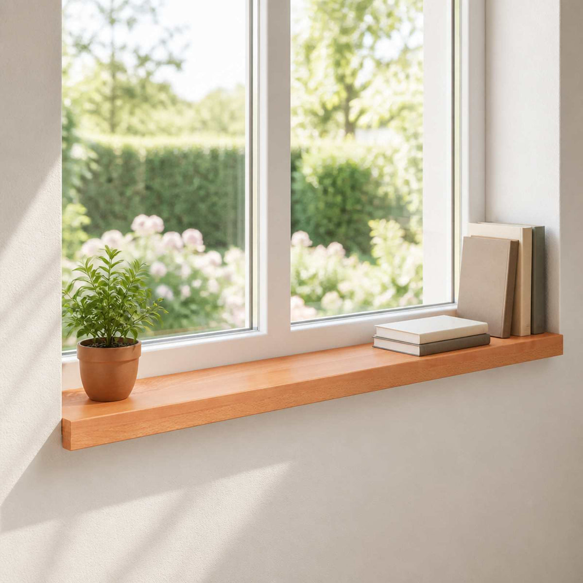 vidaXL Window Sills 2 pcs Varnish 80x 20 x 2 cm Solid Beech Wood 1